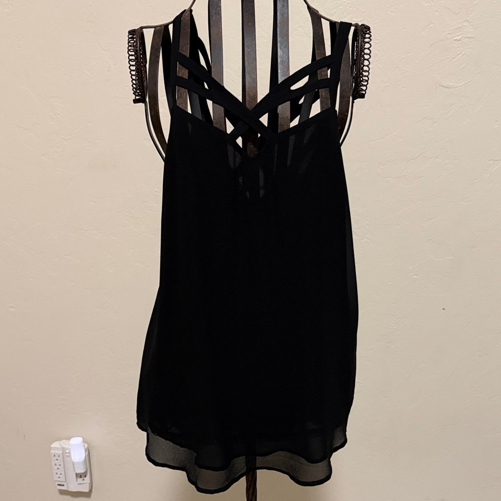 Naked Zebra Black Strappy top